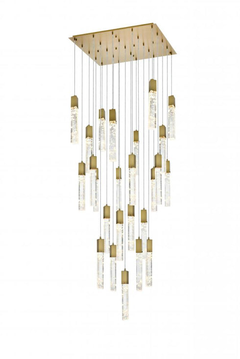 Elegant Lighting Aurora 36 inch Chandelier in Black in Black and Clear Finish Model: 2088G36BK
