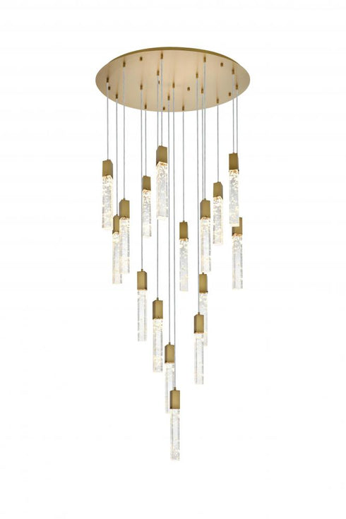 Elegant Lighting Aurora 36 inch Chandelier in Black in Black and Clear Finish Model: 2089G36BK