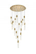 Elegant Lighting Aurora 36 inch Chandelier in Black in Black and Clear Finish Model: 2089G36BK