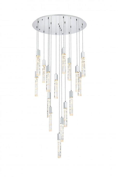 Elegant Lighting Aurora 36 inch Chandelier in Black in Black and Clear Finish Model: 2089G36BK