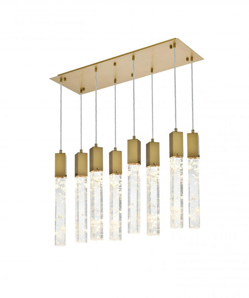 Elegant Lighting Aurora 36 inch Pendant in Satin Gold in Satin Gold and Clear Finish Model: 2088D36SG