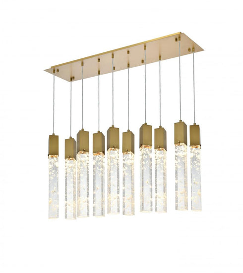 Elegant Lighting Aurora 42 inch Pendant in Satin Gold in Satin Gold and Clear Finish Model: 2088D42SG