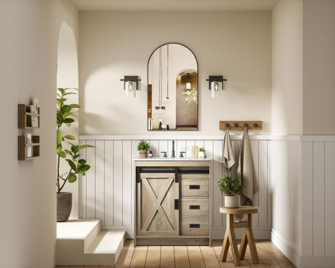Elegant Lighting Austin Vanity Cabinet 1Dr 2Dw 30 Inch x34 Inch x22 Inch in Natural Oak Model: VF90530NT