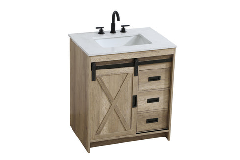 Elegant Lighting Austin Vanity Cabinet 1Dr 2Dw 30 Inch x34 Inch x22 Inch in Natural Oak Model: VF90530NT