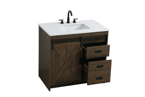 Elegant Lighting Austin Vanity Cabinet 1Dr 2Dw 36 Inch x34 Inch x22 Inch in Expresso Model: VF90536EX