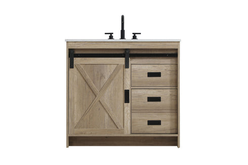 Elegant Lighting Austin Vanity Cabinet 1Dr 2Dw 36 Inch x34 Inch x22 Inch in Natural Oak Model: VF90536NT