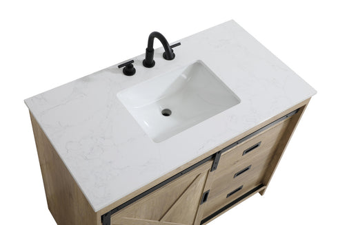 Elegant Lighting Austin Vanity Cabinet 1Dr 2Dw 42 Inch x34 Inch x22 Inch in Natural Oak Model: VF90542NT