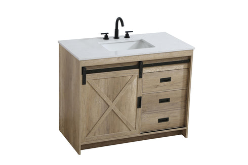 Elegant Lighting Austin Vanity Cabinet 1Dr 2Dw 42 Inch x34 Inch x22 Inch in Natural Oak Model: VF90542NT