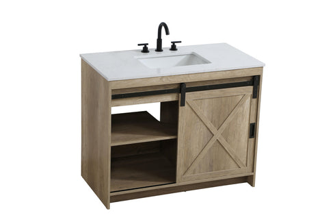 Elegant Lighting Austin Vanity Cabinet 1Dr 2Dw 42 Inch x34 Inch x22 Inch in Natural Oak Model: VF90542NT
