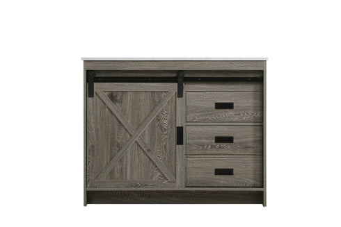 Elegant Lighting Austin Vanity Cabinet 1Dr 2Dw 42 Inch x34 Inch x22 Inch in Rustic Grey Model: VF90542RG