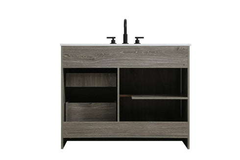 Elegant Lighting Austin Vanity Cabinet 1Dr 2Dw 42 Inch x34 Inch x22 Inch in Rustic Grey Model: VF90542RG