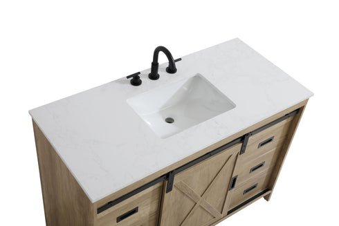 Elegant Lighting Austin Vanity Cabinet 1Dr 4Dw 48 Inch x34 Inch x22 Inch in Natural Oak Model: VF90548NT