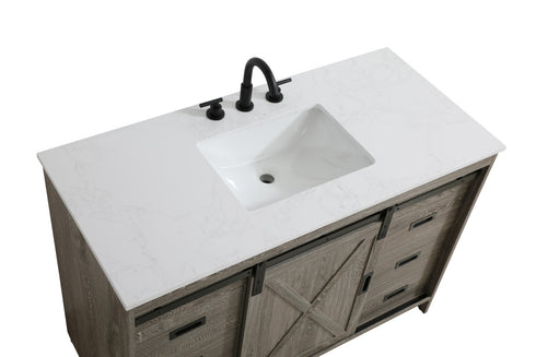 Elegant Lighting Austin Vanity Cabinet 1Dr 4Dw 48 Inch x34 Inch x22 Inch in Rustic Grey Model: VF90548RG