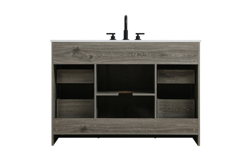 Elegant Lighting Austin Vanity Cabinet 1Dr 4Dw 48 Inch x34 Inch x22 Inch in Rustic Grey Model: VF90548RG