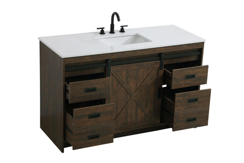 Elegant Lighting Austin Vanity Cabinet 1Dr 4Dw 54 Inch x34 Inch x22 Inch in Expresso Model: VF90554EX