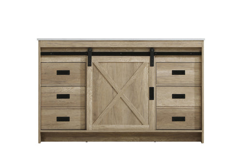 Elegant Lighting Austin Vanity Cabinet 1Dr 4Dw 54 Inch x34 Inch x22 Inch in Natural Oak Model: VF90554NT
