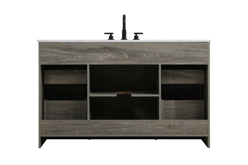 Elegant Lighting Austin Vanity Cabinet 1Dr 4Dw 54 Inch x34 Inch x22 Inch in Rustic Grey Model: VF90554RG