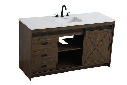 Elegant Lighting Austin Vanity Cabinet 1Dr 4Dw 60 Inch x34 Inch x22 Inch in Expresso Model: VF90560EX