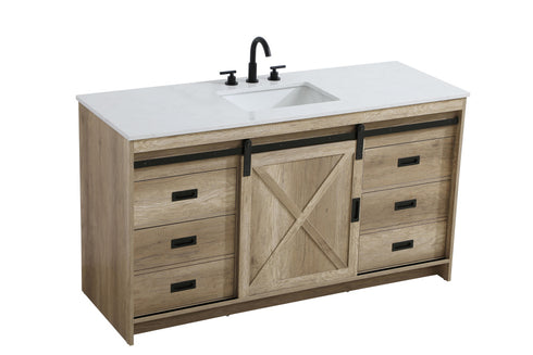 Elegant Lighting Austin Vanity Cabinet 1Dr 4Dw 60 Inch x34 Inch x22 Inch in Natural Oak Model: VF90560NT