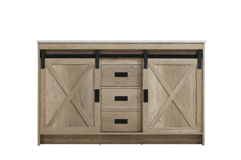 Elegant Lighting Austin Vanity Cabinet 2Dr 2Dw 54 Inch x34 Inch x22 Inch in Natural Oak Model: VF90554DNT