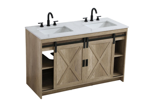 Elegant Lighting Austin Vanity Cabinet 2Dr 2Dw 54 Inch x34 Inch x22 Inch in Natural Oak Model: VF90554DNT