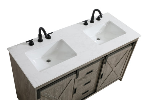 Elegant Lighting Austin Vanity Cabinet 2Dr 2Dw 54 Inch x34 Inch x22 Inch in Rustic Grey Model: VF90554DRG