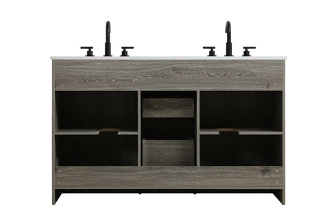 Elegant Lighting Austin Vanity Cabinet 2Dr 2Dw 54 Inch x34 Inch x22 Inch in Rustic Grey Model: VF90554DRG