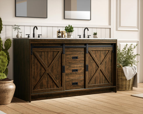 Elegant Lighting Austin Vanity Cabinet 2Dr 2Dw 60 Inch x34 Inch x22 Inch in Expresso Model: VF90560DEX