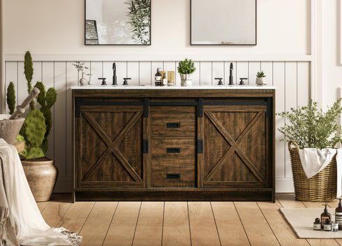 Elegant Lighting Austin Vanity Cabinet 2Dr 2Dw 60 Inch x34 Inch x22 Inch in Expresso Model: VF90560DEX