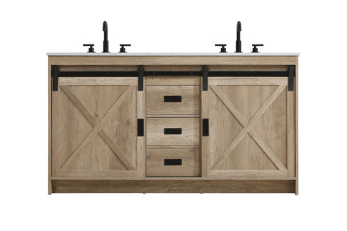 Elegant Lighting Austin Vanity Cabinet 2Dr 2Dw 60 Inch x34 Inch x22 Inch in Natural Oak Model: VF90560DNT