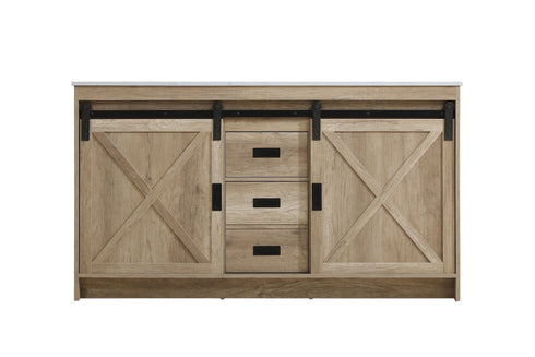 Elegant Lighting Austin Vanity Cabinet 2Dr 2Dw 60 Inch x34 Inch x22 Inch in Natural Oak Model: VF90560DNT