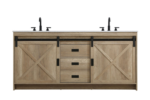 Elegant Lighting Austin Vanity Cabinet 2Dr 2Dw 72 Inch x34 Inch x22 Inch in Natural Oak Model: VF90572DNT