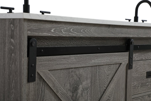 Elegant Lighting Austin Vanity Cabinet 2Dr 2Dw 72 Inch x34 Inch x22 Inch in Rustic Grey Model: VF90572DRG