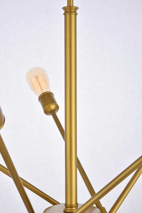 Elegant Lighting Axel 10 Lights in Brass Pendant Model: LD8019D28BR