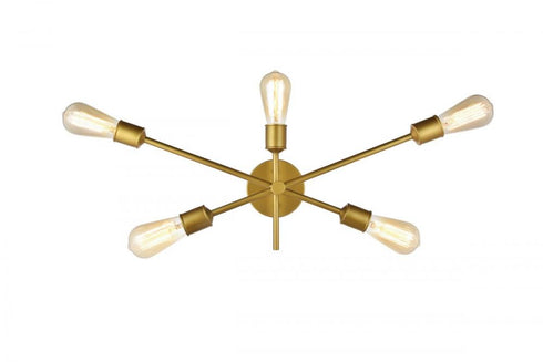 Elegant Lighting Axel 5 Lights in Brass Wall Sconce Model: LD8022W24BR