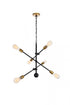 Elegant Lighting Axel 6 Lights Black Pendant in Black and Brass Finish Model: LD8006D29BK