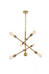 Elegant Lighting Axel 6 Lights Black Pendant in Black and Brass Finish Model: LD8006D29BK