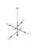 Elegant Lighting Axel 6 Lights Black Pendant in Black and Brass Finish Model: LD8006D29BK