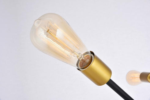 Elegant Lighting Axel 6 Lights Black Pendant in Black and Brass Finish Model: LD8009D42BK