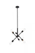 Elegant Lighting Axel 6 lights black pendant with hanging rod Model: LD8015D18BLA