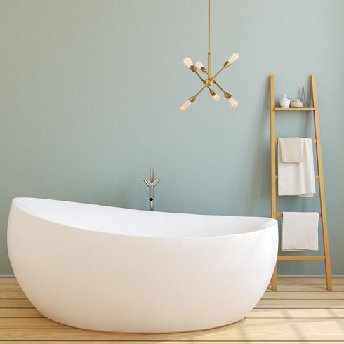 Elegant Lighting Axel 6 Lights in Brass Pendant Model: LD8017D18BR
