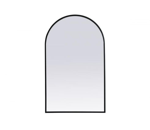 Elegant Lighting Ayra Metal Frame Arch Mirror 33x42 Inch in Black Model: MR1A3342BLK