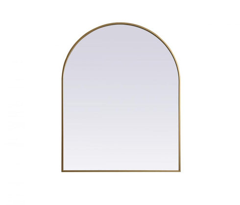 Elegant Lighting Ayra Metal Frame Arch Mirror 33x42 Inch in Black Model: MR1A3342BLK
