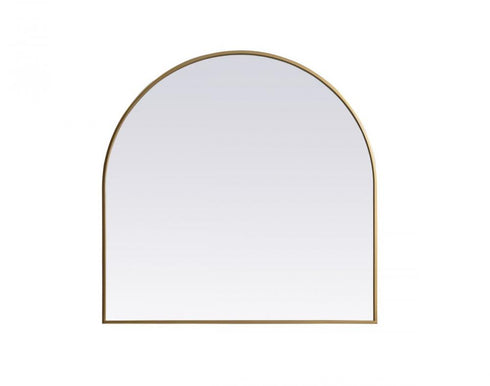 Elegant Lighting Ayra Metal Frame Arch Mirror 33x42 Inch in Black Model: MR1A3342BLK