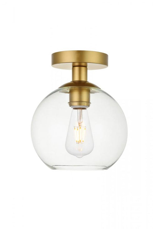 Elegant Lighting Baxter 1 Light Black Flush Mount With Clear Glass in Black and Clear Finish Model: LD2204BK