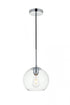 Elegant Lighting Baxter 1 Light Black Pendant With Clear Glass in Black and Clear Finish Model: LD2206BK