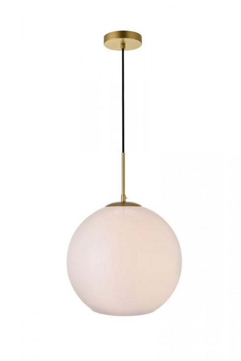 Elegant Lighting Baxter 1 Light Black Pendant With Frosted White Glass in Black and Frosted White Finish Model: LD2217BK