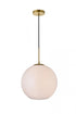 Elegant Lighting Baxter 1 Light Black Pendant With Frosted White Glass in Black and Frosted White Finish Model: LD2217BK