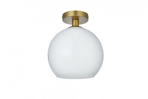 Elegant Lighting Baxter 10 inch Flush Mount Frosted White Shade in Satin Gold in Satin Gold and Frosted White Finish Model: LD2211SG