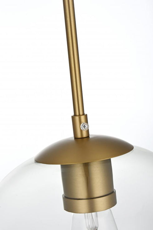 Elegant Lighting Baxter 10 inch Pendant Clear Shade in Satin Gold in Satin Gold and Clear Finish Model: LD2212SG